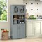 57-Inch Tall Freestanding Bathroom Storage Cabinet with 3 Adjustable Shelves and Acrylic Doors